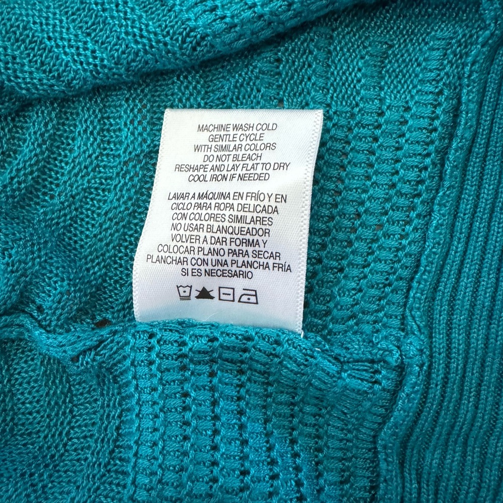 Jaclyn Smith Teal Textured Open Shrug Size 2X New With Tags - Picture 8 of 8